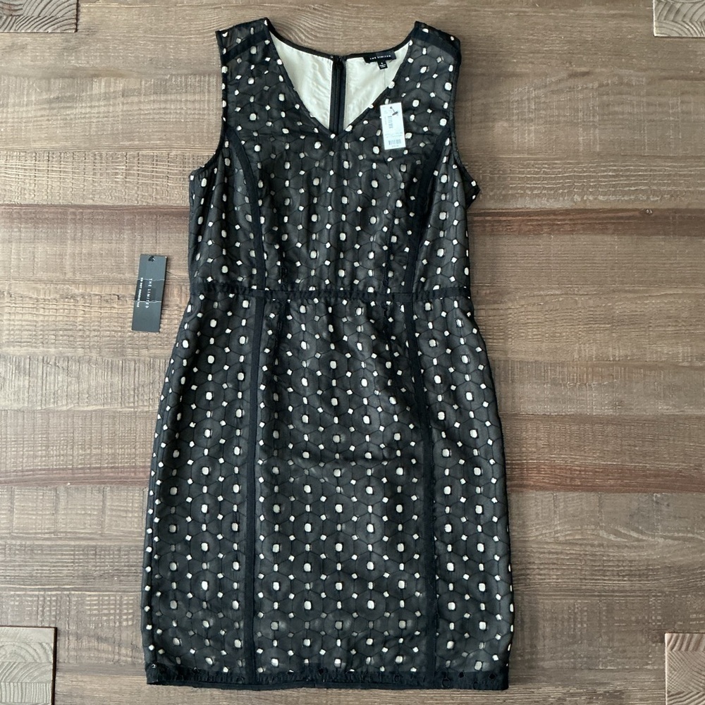 The Limited Black Eyelet Sheath midi Dress